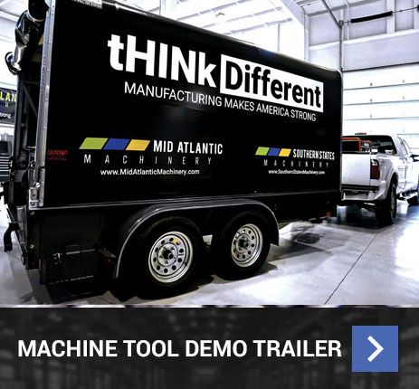 machine tool demo trailer section with truck